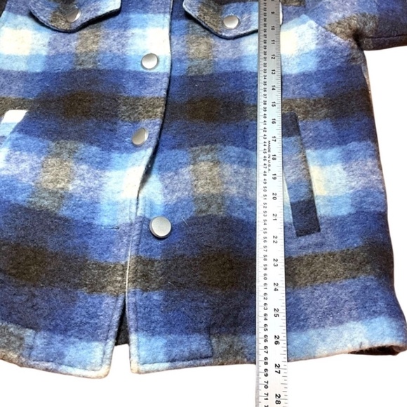ZARA Wool Button Front Plaid Collared Shacket w/ Pockets Fully Lined US Sz S - Picture 6 of 10